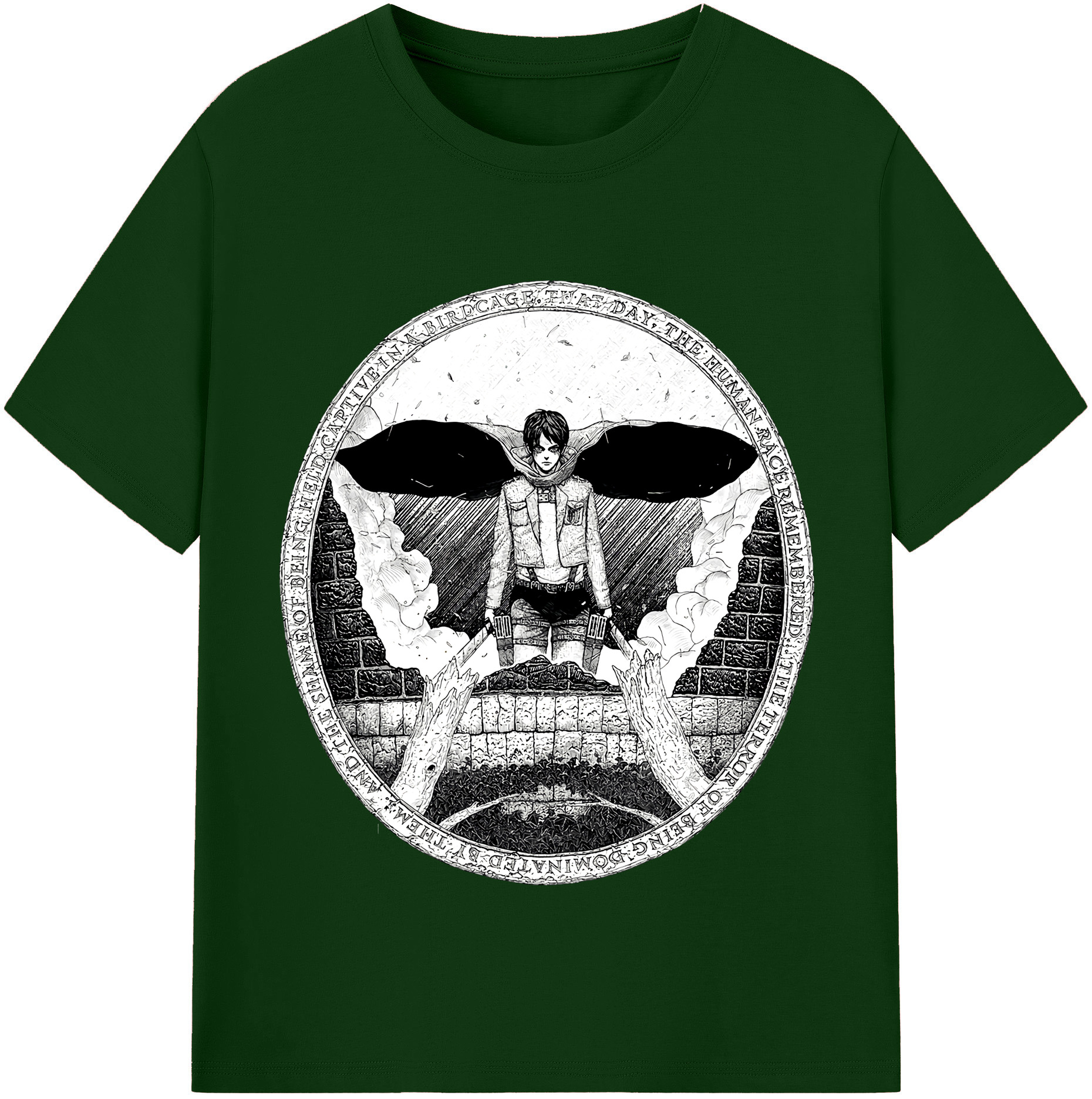 （画像用） 進撃の巨人 エレン･イェーガー Attack on Titan Eren Jäger 綿100％半袖Tシャツ（フロントプリント）